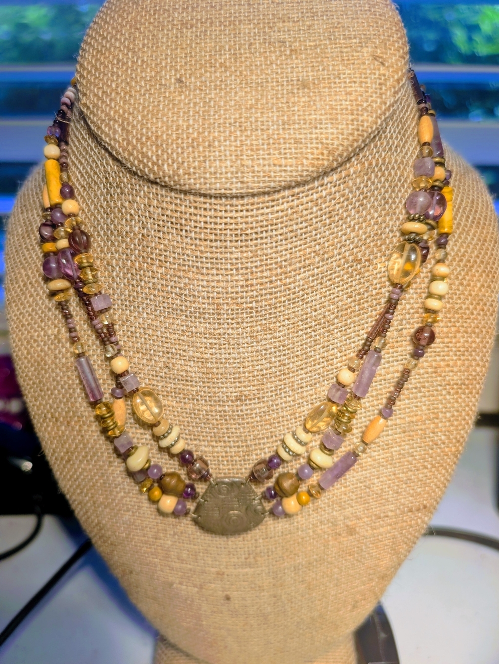 Vintage KVK Beaded Multi-Strand Women's Necklace 999 Silver.